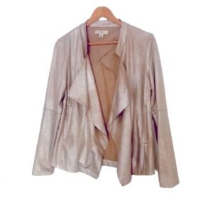 HALSTON light l champagne Gold long sleeved loose fitting Blazer Size X Small